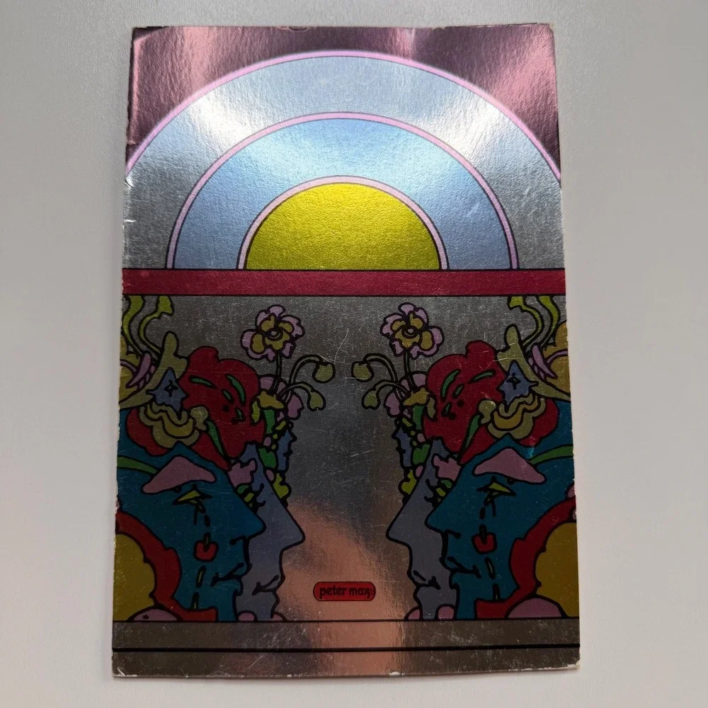 PETER MAX Vintage Greeting Cards Yellow Silver Psychedelic Pop Art Vintage Love